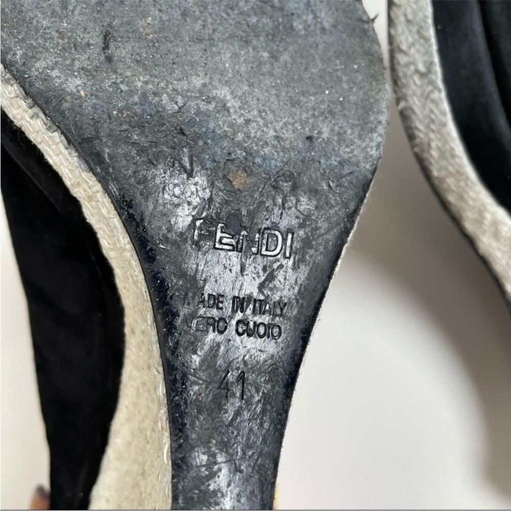 Fendi Black and Silver Wedge Heels - Picture 6 of 7